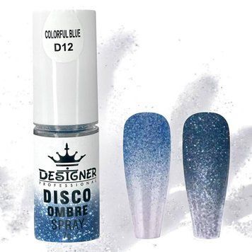 Светоотражающая спрей-пудра Colorful blue D12 для омбре Disco Ombre Spray Дизайнер (7г) для дизайна ногтей 008738 фото