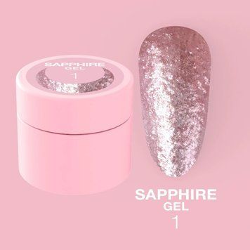 Гель із блискітками LunaMoon Sapphire Gel №1 для дизайну нігтів (5 мл) 005845 фото