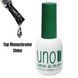 Топове покриття для гель лаку UNO Top Monochrome Shine з чорними та срібними пластівцями без липкого шару 12 мл 007228 фото 1