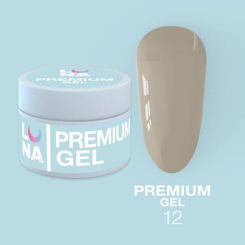 Гель LUNAMoon Premium Gel №12 на 30 мл для укрепления, выравнивания и наращивания ногтей 008583 фото
