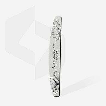 Пилка полумесяц минеральная Staleks Pro 40, 100/180 грит для коррекции формы ногтей, подготовки к покрытию 002810 фото