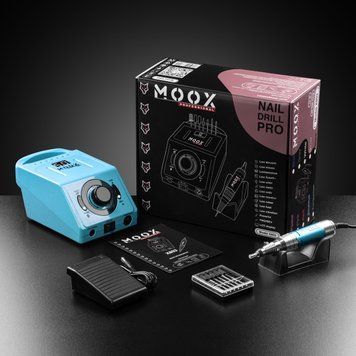 Фрезер Мокс X803 на 70W &ndash; 50000 об/мин (бирюзовый/light blue) для снятия материала и обработки кутикулы 000677 фото