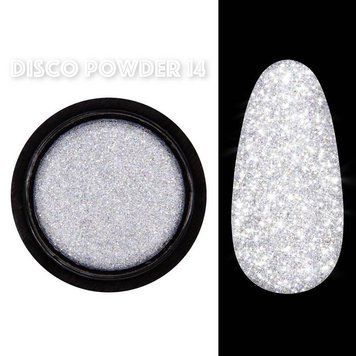 Світловідбивна втирка Білий №14 (пігмент) Disco powder Дизайнер Професіонал для дизайну нігтів 004239 фото