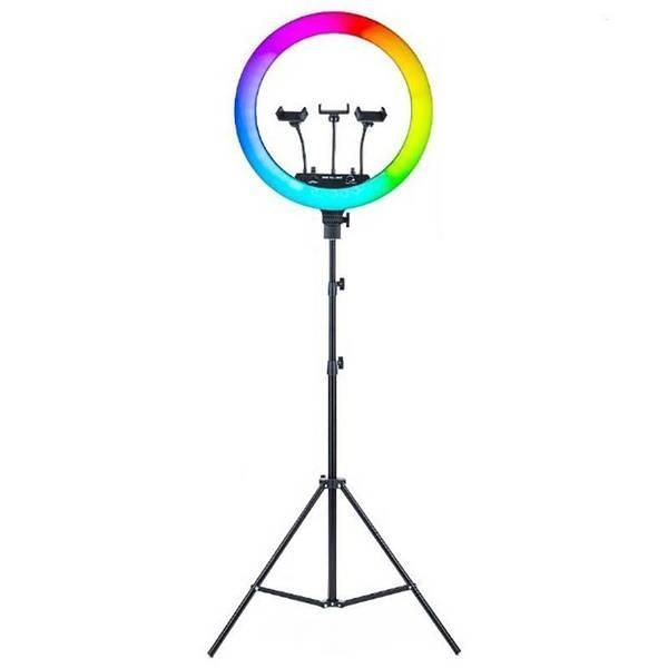 Кільцева лампа RGB MJ-56 на 80W, 56 см, зі штативом для фото, відео та б&rsquo;юті-зйомки 001144 фото
