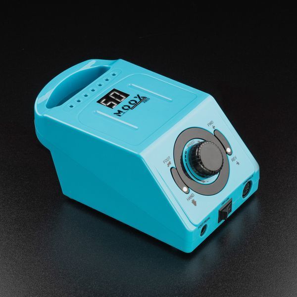 Фрезер Мокс X803 на 70W - 50000 об/хв (бірюзовий/light blue) для зняття матеріалу та обробки кутикули 000677 фото