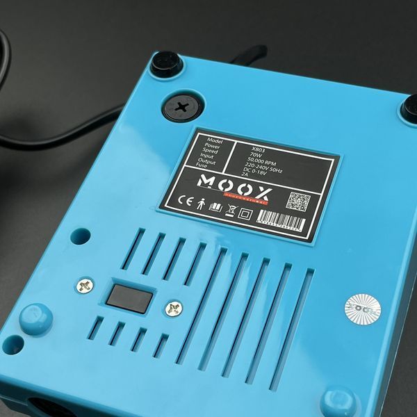 Фрезер Мокс X803 на 70W - 50000 об/хв (бірюзовий/light blue) для зняття матеріалу та обробки кутикули 000677 фото