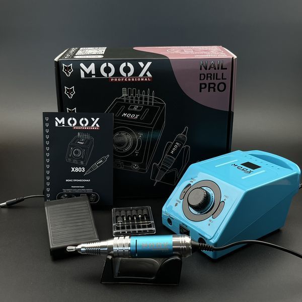 Фрезер Мокс X803 на 70W - 50000 об/хв (бірюзовий/light blue) для зняття матеріалу та обробки кутикули 000677 фото