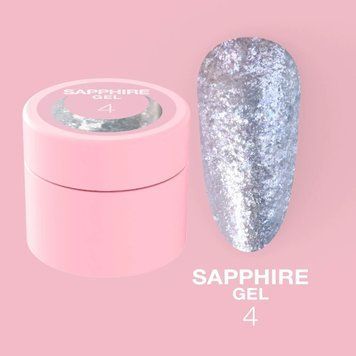 Гель із блискітками LunaMoon Sapphire Gel №4 для дизайну нігтів (5 мл) 005848 фото