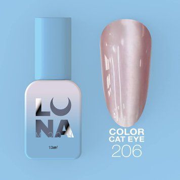 Гель лак "Шелковый кошачий глаз" LunaMoon Color Cat Eye 13 мл для маникюра и педикюра №206 002538 фото