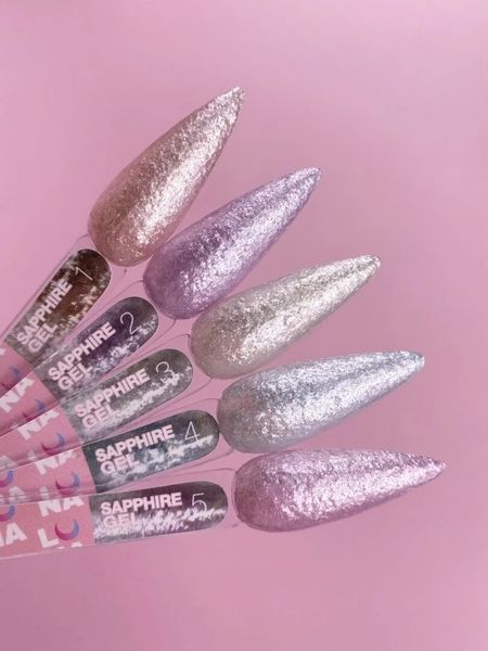 Гель с блестками LunaMoon Sapphire Gel №4 для дизайна ногтей (5 мл) 005848 фото