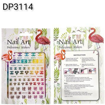 Наліпки-стікери Nail Art ЗD, D3114 для дизайну нігтів на липкій основі кольорові ( бренди ) 003975 фото