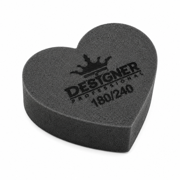 Чорний двосторонній міні баф Nail Buff Heart Mini Дизайнер "серце" 180/240 грит для шліфування нігтьової пластини 007370 фото