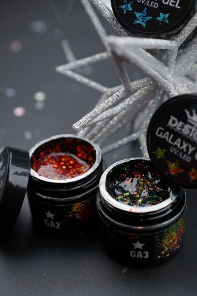 Глітерний гель Galaxy Gel (GA-03) Дизайнер 10 мл з блискітками для декору нігтів 005602 фото