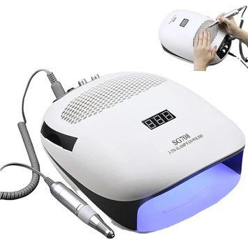 Фрезер-вытяжка SG708 3в1 на 20W - 35000 об/мин (белая) + лампа для маникюра и педикюра 000749 фото