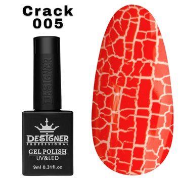 Тріскаючий гель-лак для нігтів Дизайнер Crack Effect №005 помаранчевий 9 мл (кракелюр) 004448 фото