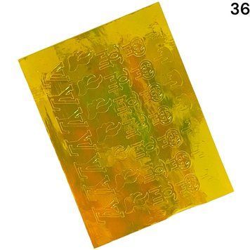 Голографічна 3d наліпка-фольга №36 на липкій основі у вигляді листочка для дизайну 004308 фото