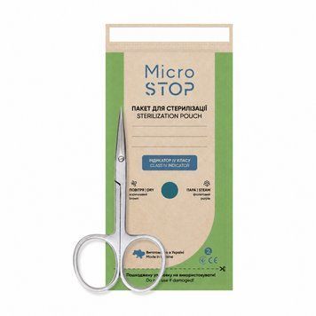 Крафт-пакети Microstop Eco (75х150 мм), 100 шт/уп коричневі для стерилізації манікюрних і косметологічних інструментів 006810 фото