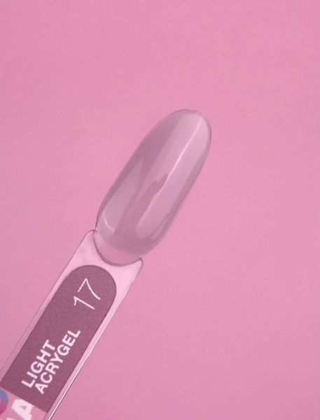 Рідкий гель Light Acrygel LunaMoon №17 (Ніжний нюд) для зміцнення, вирівнювання нігтів, 30 мл 009033 фото