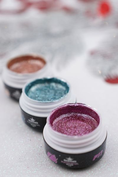 Гель с шиммером Platinum Gel (Малиновый №17, 5 мл) Дизайнер для маникюра и педикюра 005628 фото