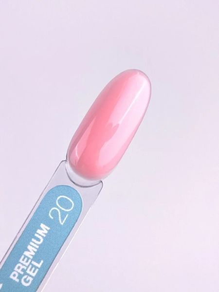 Гель LUNAMoon Premium Gel №20 - пастельный розовый 15 мл для укрепления, выравнивания и наращивания ногтей 008652 фото
