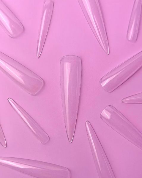 Гелеві типси LunaMoon Stiletto XL (240 шт/уп) прозорі, для нарощування нігтів 000083 фото