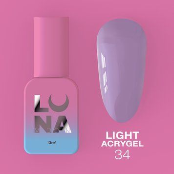 Рідкий гель LUNAMoon Light Acrygel №34 &mdash; 13 мл для зміцнення та дорощування нігтів 001878 фото