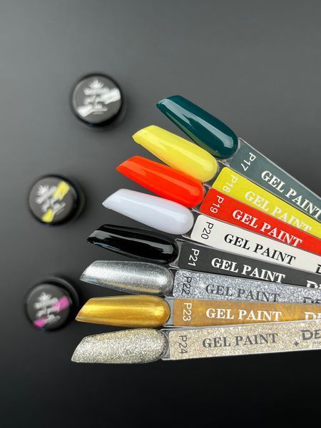Гель-фарба Gel Paint (Білий 20) Дизайнер no wipe, 5 мл для розпису нігтів 005655 фото