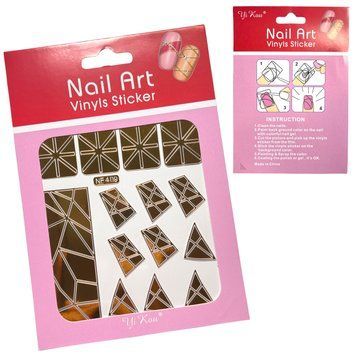 Трафарет Nail Art 409 золото (вінілові стікери, наклейки) для дизайну та декору нігтів 003861 фото