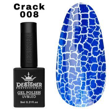 ріскаючий гель-лак для нігтів Дизайнер Crack Effect №008 синій 9 мл (кракелюр) 004451 фото