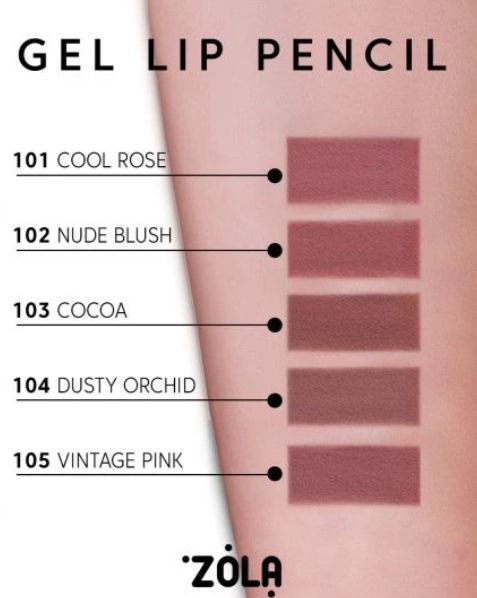 Гелевий олівець Zola для губ 105 Vintage Pink 000384 фото