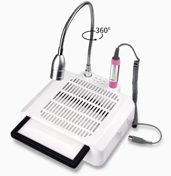 Фрезер-вытяжка YDJ-620 3в1 на 140W - 45000 об/мин (белая) + лампа-фонарик UV для маникюра и педикюра 000752 фото