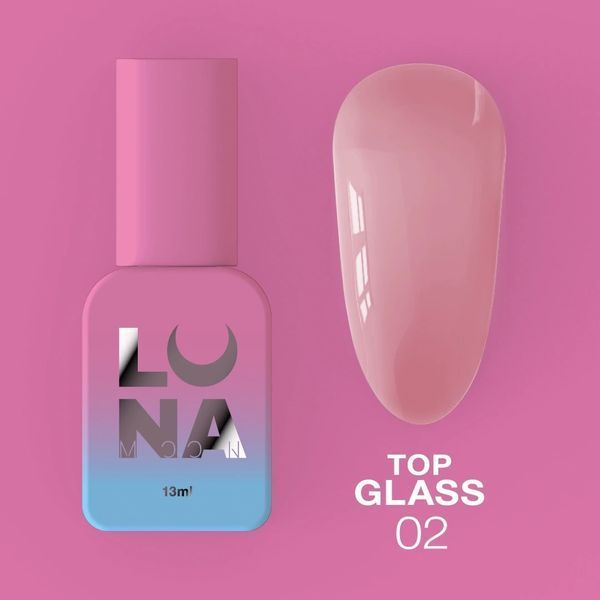 Цветной топ LunaMoon Top Glass № 2 для гель лака 13 мл 007215 фото