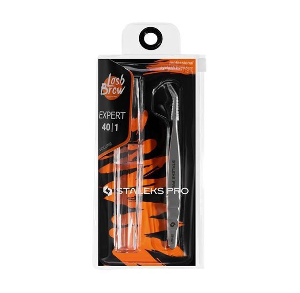 Staleks Pro Expert 40/1 - пінцет (L-подібний, 50&deg;) для вій з нержавіючої сталі 002862 фото