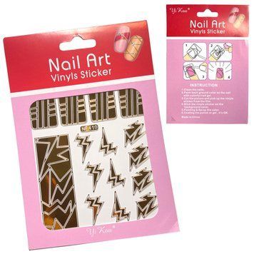 Трафарет Nail Art 410 золото (вінілові стікери, наклейки) для дизайну та декору нігтів 003862 фото