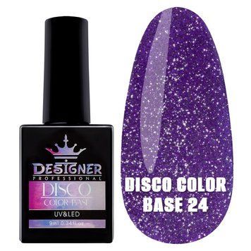 База для гель-лаку Disco color base Дизайнер світловідбивна №24 синя 9 мл 004762 фото