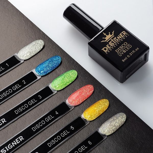 Гель-лак для нігтів Дизайнер Disco Gel Polish світловідбивний №4 9 мл (кораловий) 002348 фото