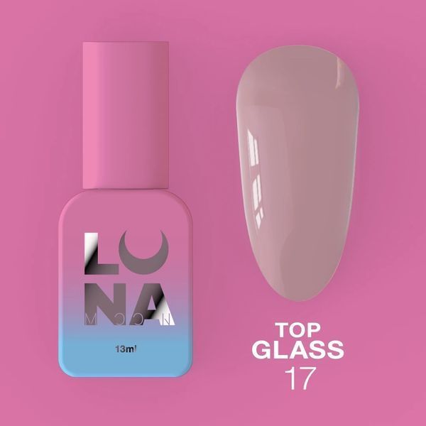 Цветной топ LunaMoon Top Glass № 17 для гель лака 13 мл 007218 фото