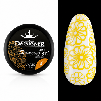 Гель-фарба Stamping Gel Paint 3в1 (жовто-гаряча S22) на 5 мл для стемпінгу, аеропуфінгу та розпису 004330 фото
