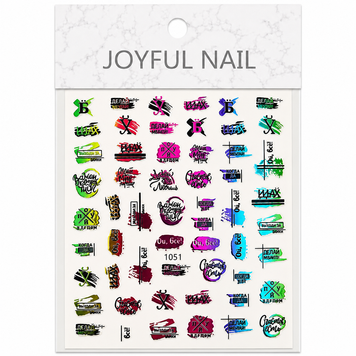 Наліпки для нігтів - 3D стікери №1051 JOYFUL NAIL для дизайну нігтів 004132 фото
