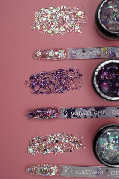 Глітерний гель Galaxy Gel (GA-10) Дизайнер 10 мл з блискітками для декору нігтів 005609 фото