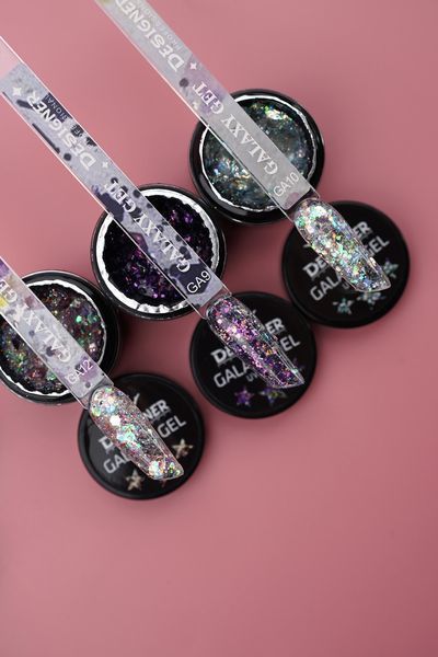 Глітерний гель Galaxy Gel (GA-10) Дизайнер 10 мл з блискітками для декору нігтів 005609 фото