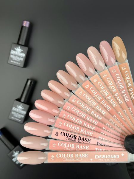 Цветная камуфлирующая база для ногтей Дизайнер "Pink-White Latte" Color Base №47, 9 мл 006409 фото