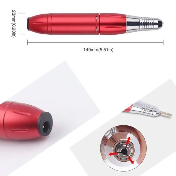 Фрезер-ручка РВ-101 на 30W - 30000 об/хв (червона) на USB, для зняття матеріалу та обробки кутикули 000631 фото
