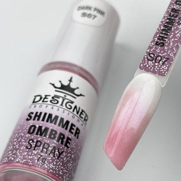 Спрей-пудра Dark pink S07 для омбре Shimmer ombre spray Дизайнер (7г) для дизайна ногтей 007378 фото