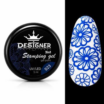 Гель-фарба Stamping Gel Paint 3в1 (світло-синя S23) на 5 мл для стемпінгу, аеропуфінгу та розпису 004331 фото