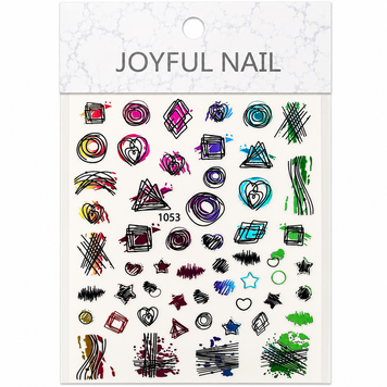 Наліпки для нігтів - 3D стікери №1053 JOYFUL NAIL для дизайну нігтів 004134 фото