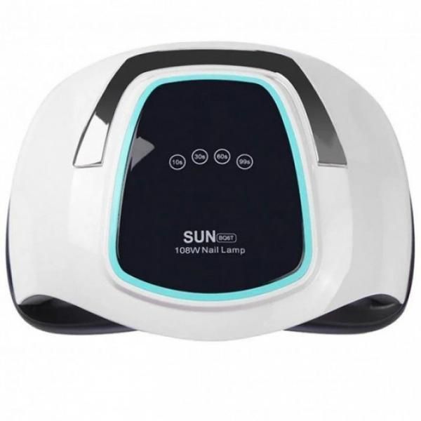 Лампа на две руки Sun BQ6-T UV/LED 108W (белая с зеленым) для сушки ногтей, гель-лака 000160 фото
