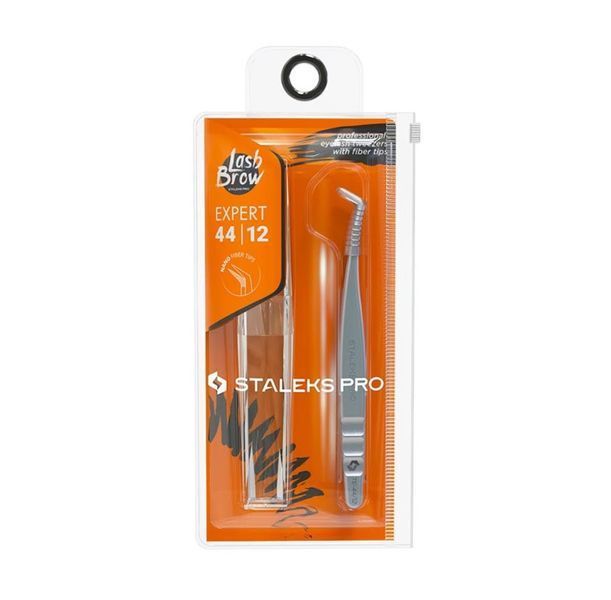 Staleks Pro Expert 44/12 - пинцет (L-образный, 65&deg;) для ресниц из нержавеющей стали 002865 фото