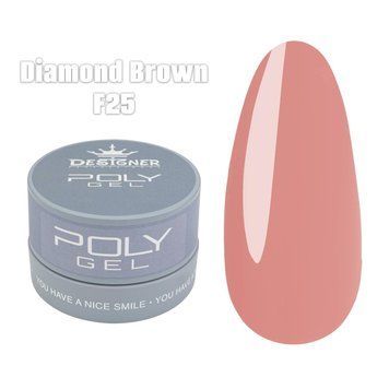Полигель Дизайнер 30 мл Diamond brown в банке для наращивания и укрепления ногтей F25 008377 фото