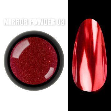 Дзеркальна втирка червона №3 (пігмент) Mirror powder Дизайнер для дизайну нігтів 004242 фото